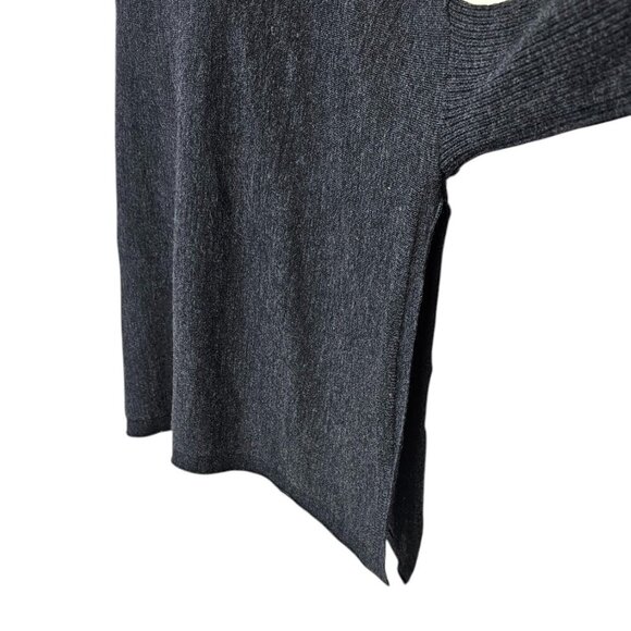 Mersea Womens Newport Turtleneck Poncho Sweater, Side Split, Ribbed, Drop Sleeve - Picture 9 of 9